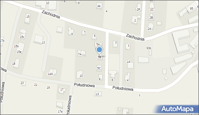 Jeżów Sudecki, Zachodnia, 5B, mapa Jeżów Sudecki