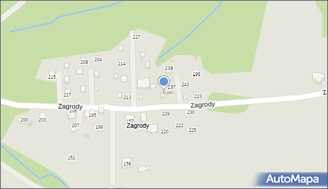 Jordanów, Zagrody, 242, mapa Jordanów