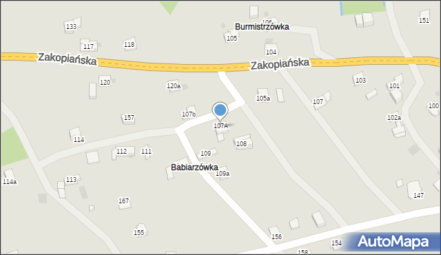 Jordanów, Zakopiańska, 107, mapa Jordanów