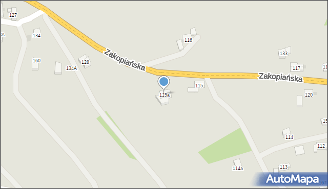 Jordanów, Zakopiańska, 115a, mapa Jordanów