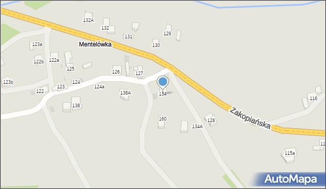 Jordanów, Zakopiańska, 134, mapa Jordanów