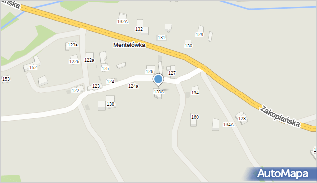 Jordanów, Zakopiańska, 138A, mapa Jordanów