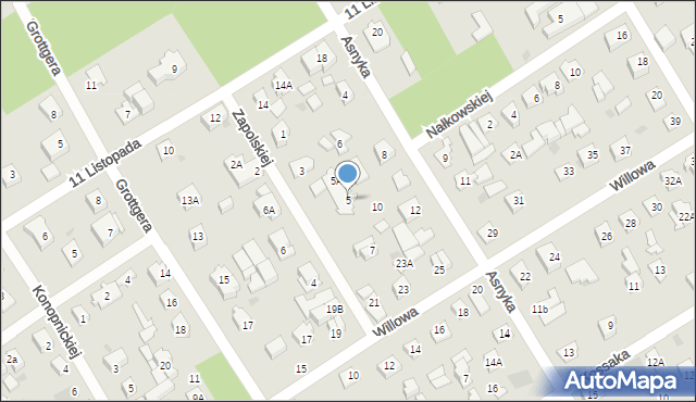 Józefów, Zapolskiej Gabrieli, 5, mapa Józefów