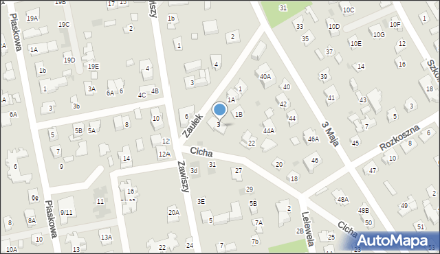 Józefów, Zaułek, 3A, mapa Józefów