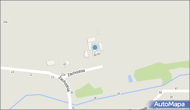 Kalisz, Zachodnia, 24, mapa Kalisza