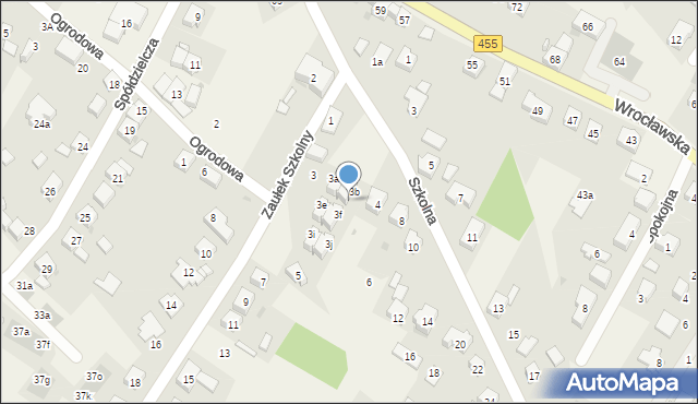 Kamieniec Wrocławski, Zaułek Szkolny, 3c, mapa Kamieniec Wrocławski