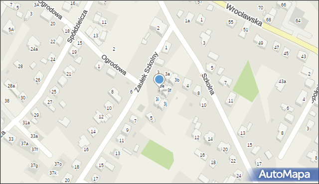 Kamieniec Wrocławski, Zaułek Szkolny, 3h, mapa Kamieniec Wrocławski