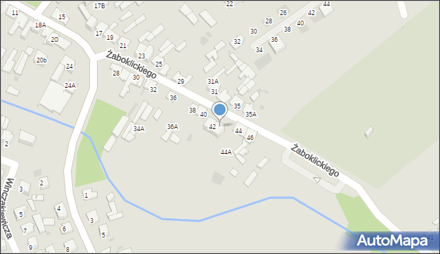 Karczew, Żaboklickiego Władysława, ks., 42a, mapa Karczew