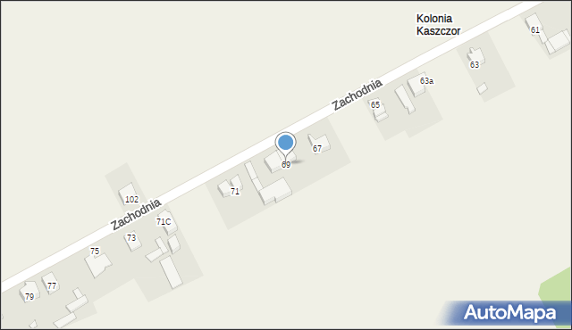 Kaszczor, Zachodnia, 69, mapa Kaszczor