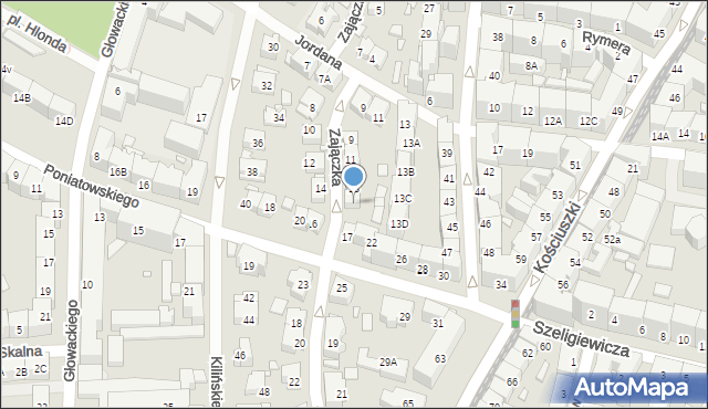 Katowice, Zajączka Józefa, gen., 15, mapa Katowic