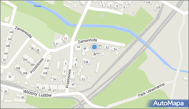 Katowice, Zamenhofa Ludwika, dr., 48, mapa Katowic