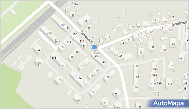 Katowice, Zamkowa, 40C, mapa Katowic