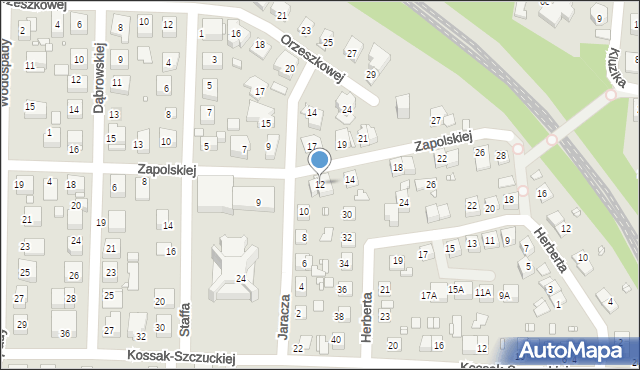 Katowice, Zapolskiej Gabrieli, 12, mapa Katowic