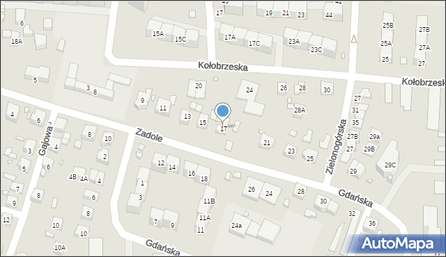 Katowice, Zadole, 17, mapa Katowic