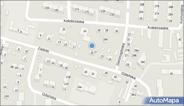 Katowice, Zadole, 21, mapa Katowic