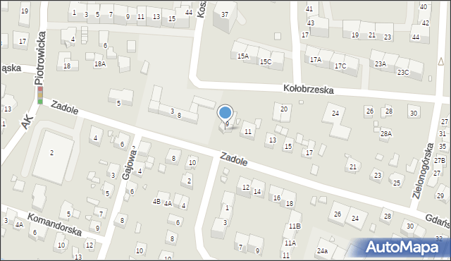 Katowice, Zadole, 9A, mapa Katowic