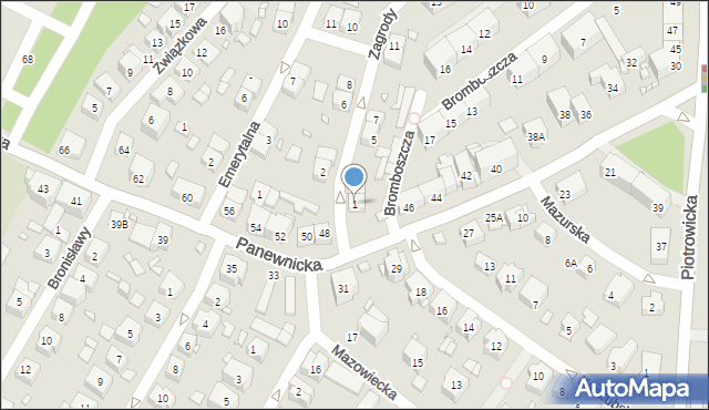 Katowice, Zagrody, 1, mapa Katowic