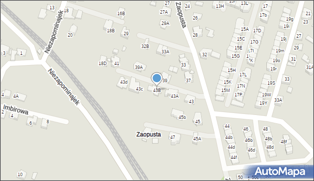 Katowice, Zaopusta, 43B, mapa Katowic