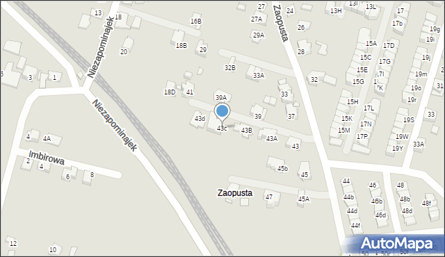 Katowice, Zaopusta, 43c, mapa Katowic