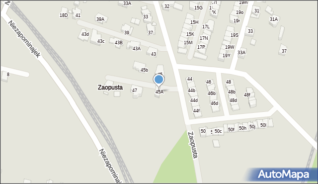 Katowice, Zaopusta, 45A, mapa Katowic