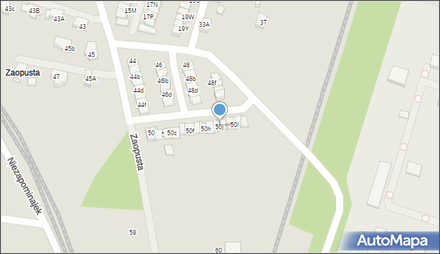 Katowice, Zaopusta, 50j, mapa Katowic