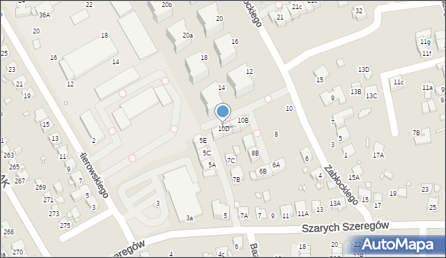 Katowice, Zabłockiego Franciszka, 10D, mapa Katowic