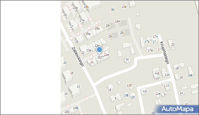 Katowice, Zabłockiego Franciszka, 21c, mapa Katowic