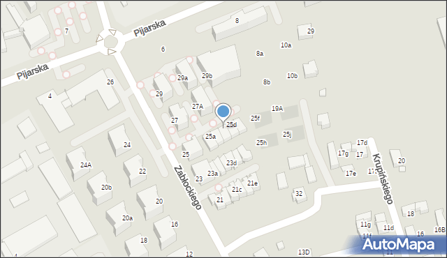 Katowice, Zabłockiego Franciszka, 25c, mapa Katowic