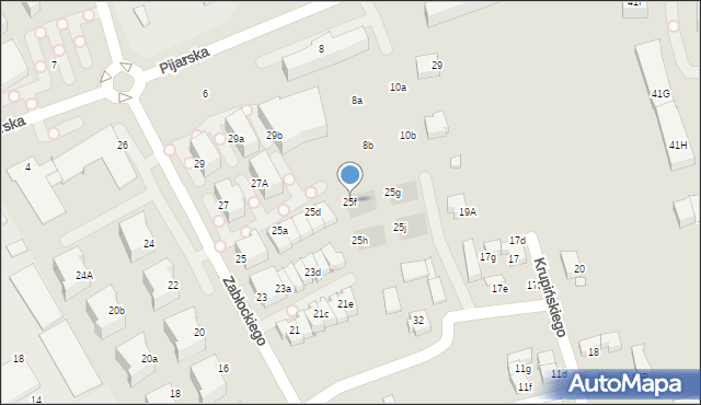 Katowice, Zabłockiego Franciszka, 25f, mapa Katowic