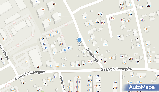 Katowice, Zabłockiego Franciszka, 6, mapa Katowic