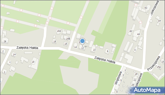 Katowice, Załęska Hałda, 12, mapa Katowic