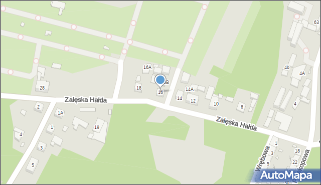 Katowice, Załęska Hałda, 16, mapa Katowic