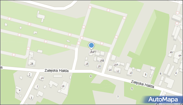 Katowice, Załęska Hałda, 16A, mapa Katowic