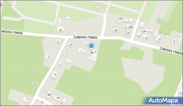 Katowice, Załęska Hałda, 19, mapa Katowic