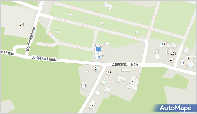 Katowice, Załęska Hałda, 28, mapa Katowic