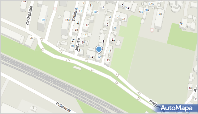 Katowice, Zarębskiego Juliusza, 12, mapa Katowic