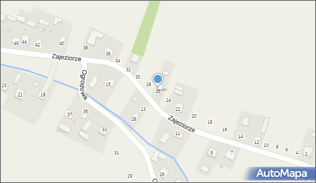 Kępie Zaleszańskie, Zajeziorze, 26, mapa Kępie Zaleszańskie