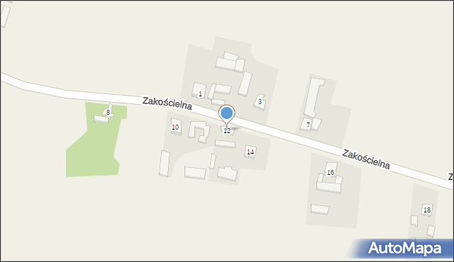 Kidów, Zakościelna, 12, mapa Kidów