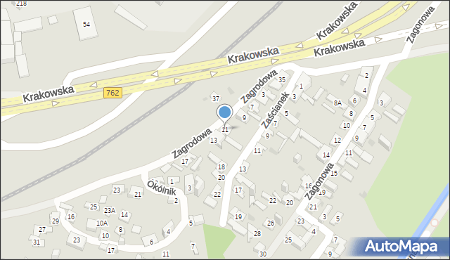 Kielce, Zagrodowa, 11, mapa Kielc