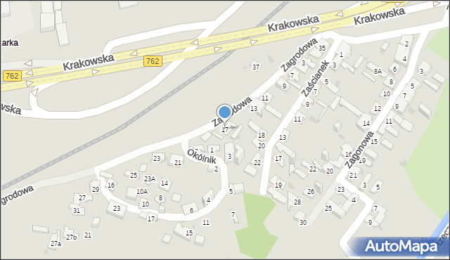 Kielce, Zagrodowa, 17, mapa Kielc