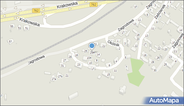 Kielce, Zagrodowa, 23A, mapa Kielc