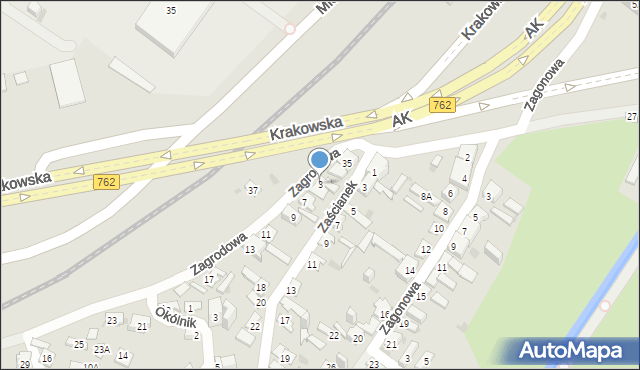 Kielce, Zagrodowa, 3, mapa Kielc