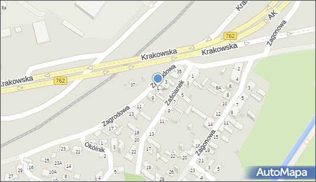 Kielce, Zagrodowa, 7, mapa Kielc