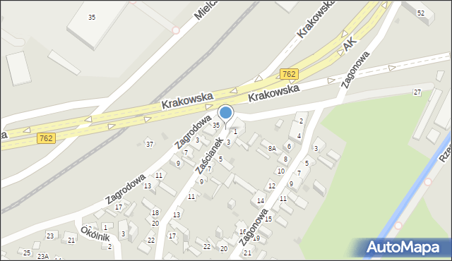 Kielce, Zaścianek, 2, mapa Kielc