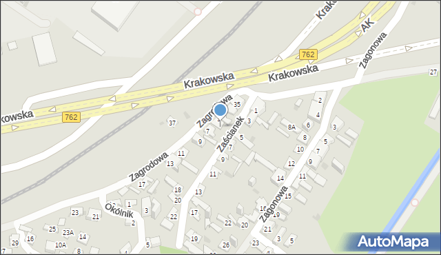 Kielce, Zaścianek, 6, mapa Kielc