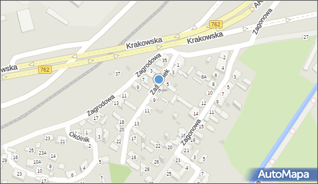 Kielce, Zaścianek, 7, mapa Kielc