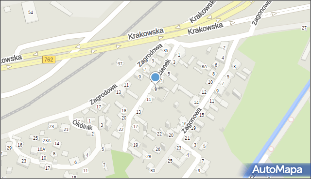 Kielce, Zaścianek, 9, mapa Kielc