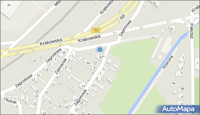 Kielce, Zagonowa, 4, mapa Kielc