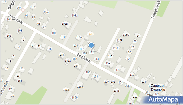 Kielce, Zagórska, 111, mapa Kielc