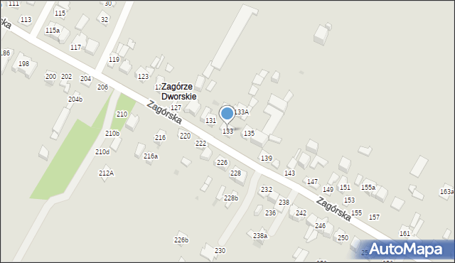 Kielce, Zagórska, 133, mapa Kielc